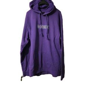 NWOT BeatBox Hoodie Pullover 2XL Neon Graphic Back Logo Party Grape Purple Rare